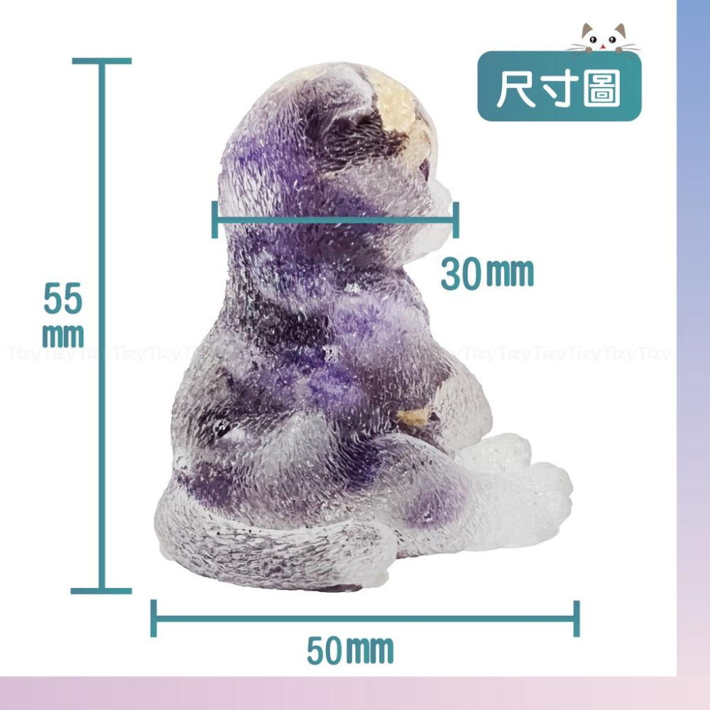 〔Tizy手作擺設〕水晶招財貓🔥精細款❗️天然水晶碎石金箔🐱送禮自用皆可-細節圖2