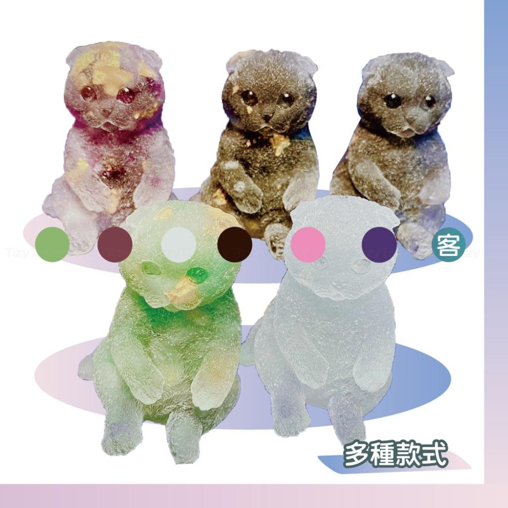 〔Tizy手作擺設〕水晶招財貓🔥精細款❗️天然水晶碎石金箔🐱送禮自用皆可-細節圖4