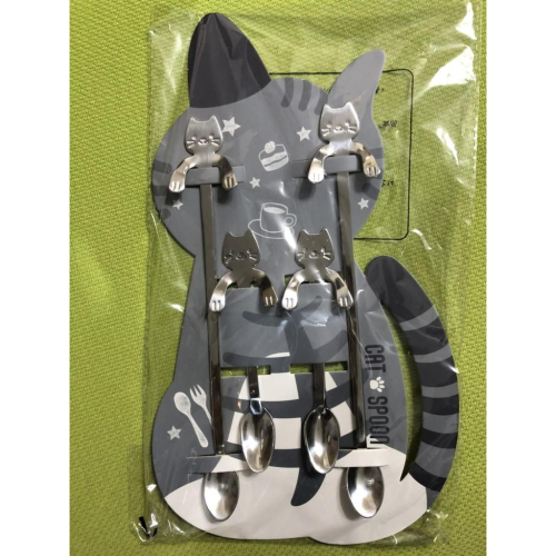 【全新】304不鏽鋼貓掛勺 貓咖啡勺 貓咪湯匙 貓湯匙 不鏽鋼湯匙