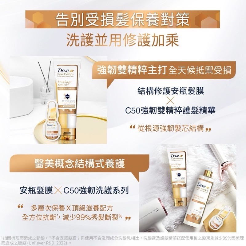 DOVE 多芬髮結構修護洗髮露.精380ml (C50強韌/Q10青春/HA10玻尿酸)-細節圖7