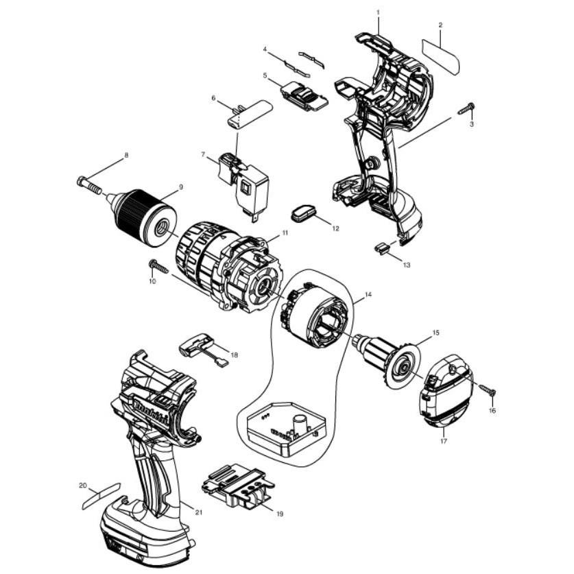 MAKITA牧田 DHP481 外殼 (含左右,無型號貼紙) #原廠品 #G10-5 #187921-4-細節圖2