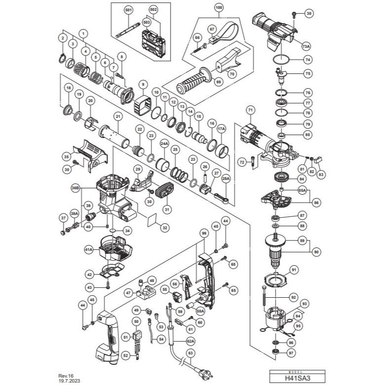 ~永銓工具~ HIKOKI H41SA2  H41SA4 馬達心 110V #90 #副廠品 #361080C-細節圖3