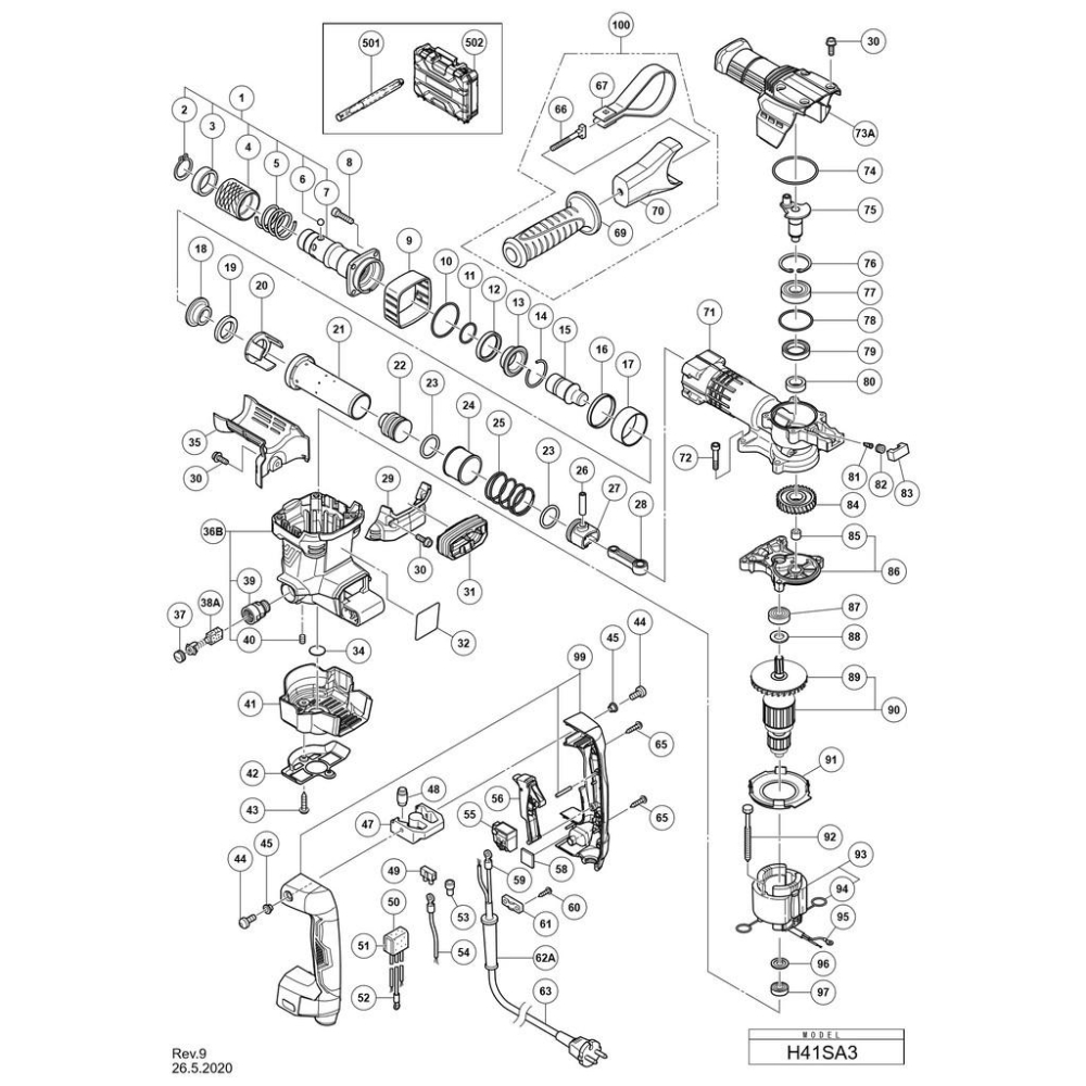 ~永銓工具~ HIKOKI H41SA3 H41SE 連桿 含滾針 #原裝品 #28A #C5-5 #373275-細節圖3