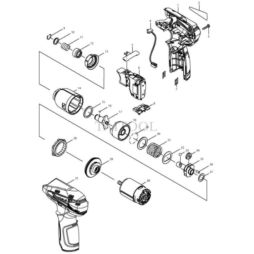 MAKITA TD090D DF030D DF330D HP330D 組片#原廠品#J4-13#345998-7-細節圖2