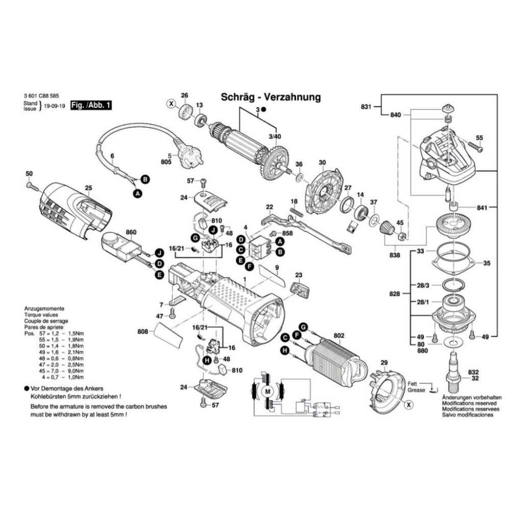 BOSCH GWS7-100ET 砂輪機 調速開關#860#原廠品#C9-7#1 619 P07 280-細節圖2