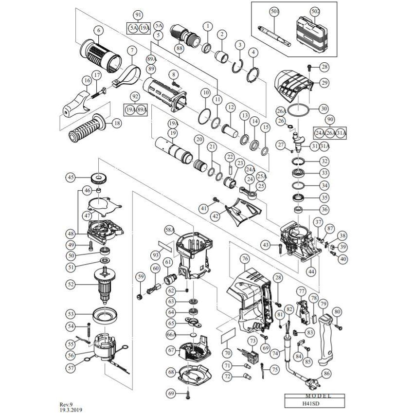 ~永銓工具~ HIKOKI H41SD 馬達心#副廠品#E#360946C-CH-細節圖4