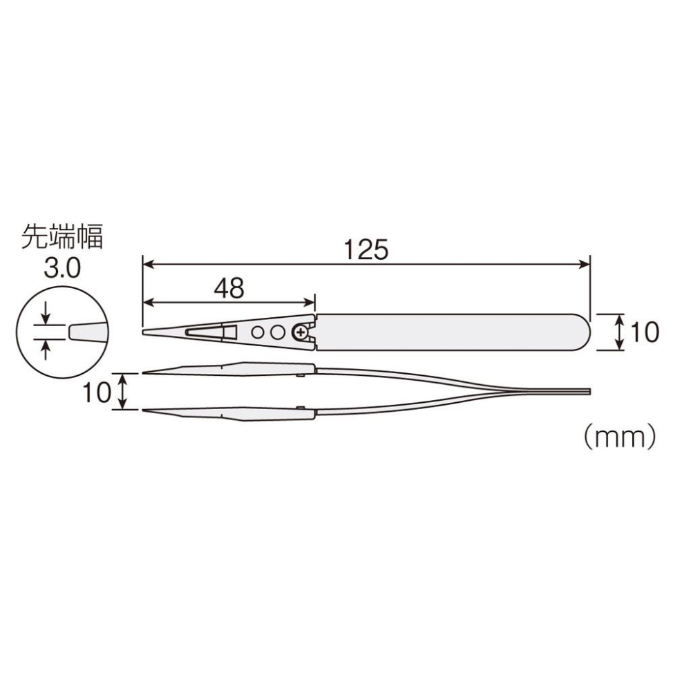 ~永銓工具~寶山 HOZAN P-643-J ESD防靜電 軟性 雙塑料鑷子 3.0mm#原廠日本製#J4-2-細節圖6