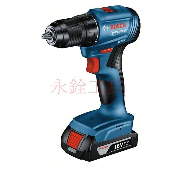 ~永銓工具~ BOSCH GSR185-LI 18V無碳刷電鑽#2.0AH電池*2#台灣公司貨#保固一年#含稅免運-細節圖2