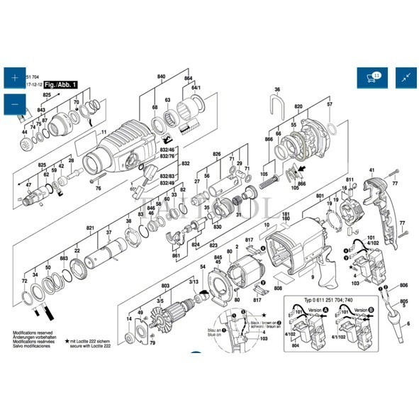 BOSCH GBH2-26RE GBH2-28D GBH180-LI  原廠手把組#F2-4#1 602 025 08X-細節圖2
