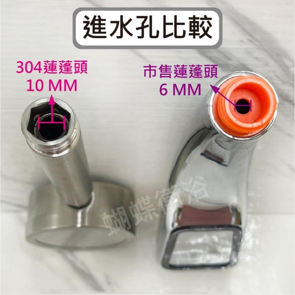 蝴蝶衛浴~【正304 超強增壓 蓮蓬頭】可拆開清潔.不鏽鋼.強勁沖洗力.不會忽冷忽熱.低水壓救星.防燙加厚設計-細節圖4