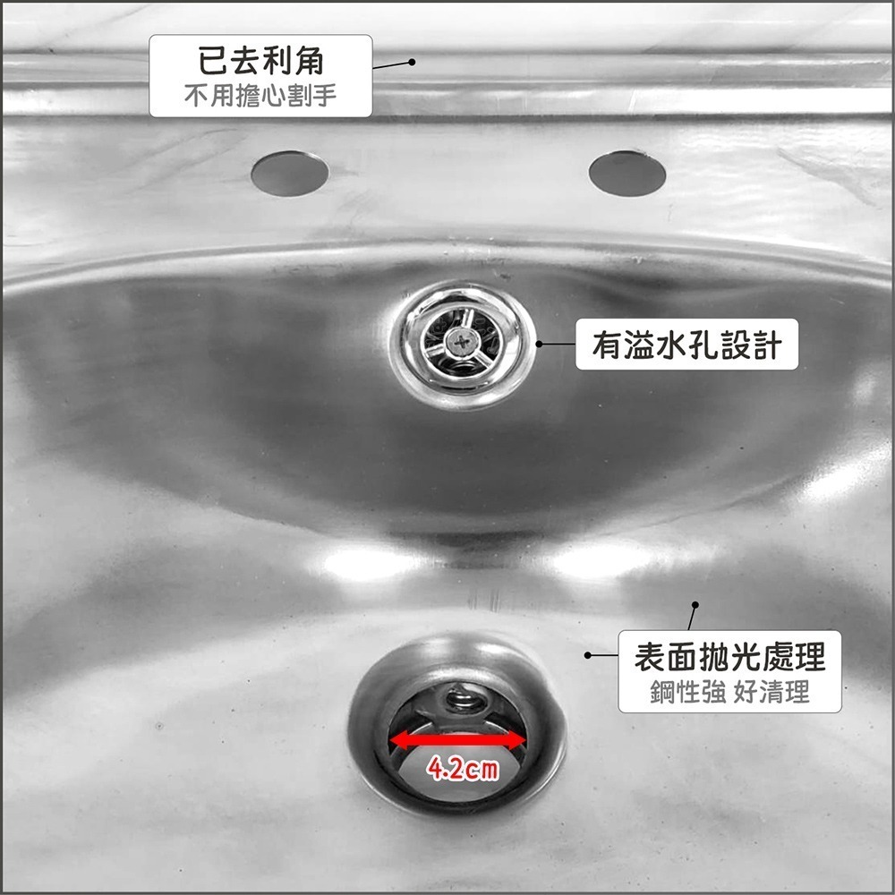 蝴蝶衛浴~304不鏽鋼【ST面盆(大)】三款式.台灣製造.單孔面盆.雙孔面盆.立栓盆-細節圖5