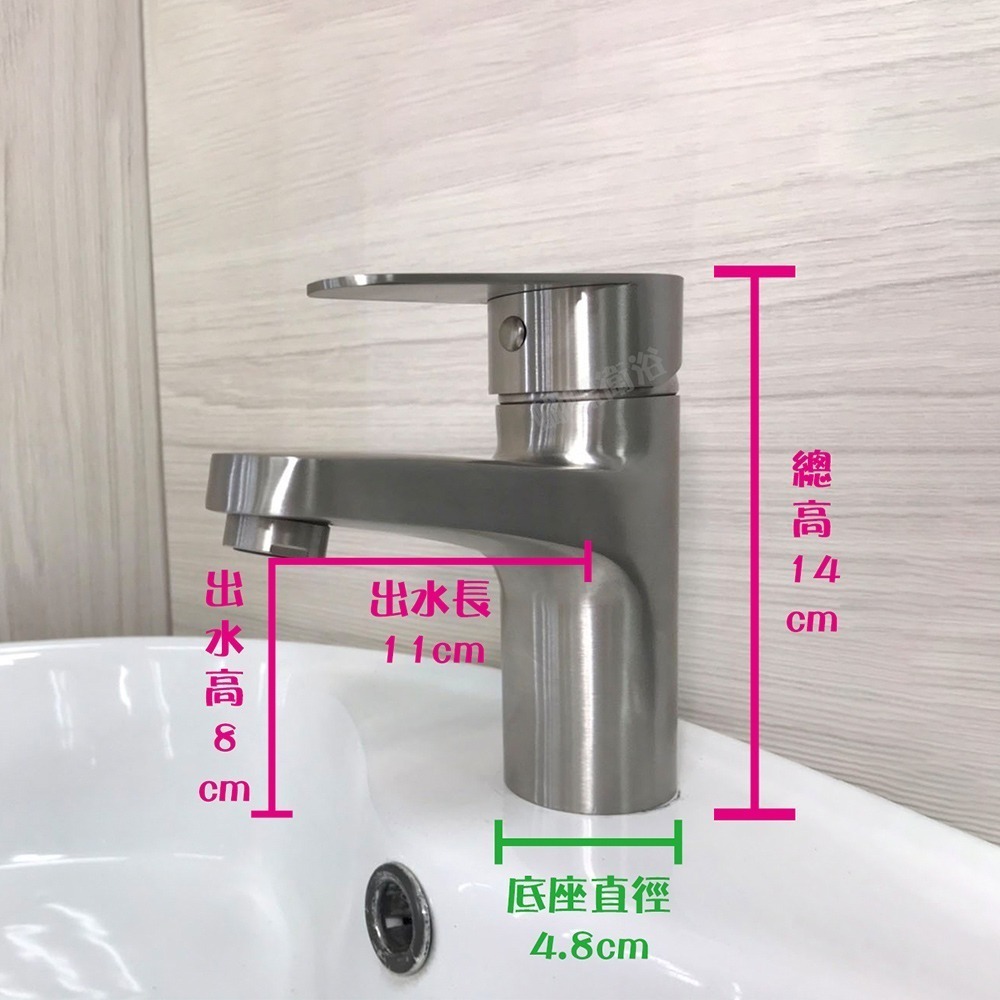 蝴蝶衛浴~304不鏽鋼【單孔面盆龍頭】E288.大流量40芯.冷熱混合.臉盆水龍頭.NEOPERL出水整流-細節圖2