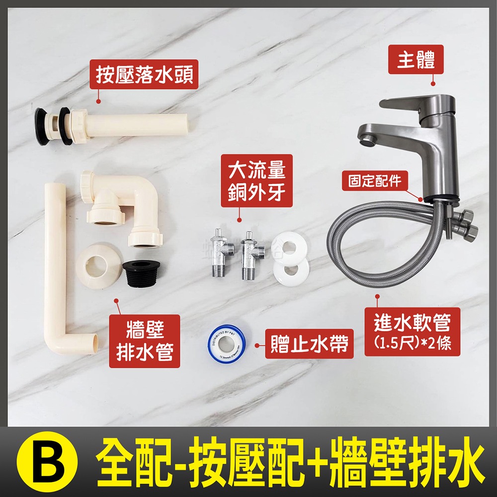 蝴蝶衛浴~304不鏽鋼【單孔面盆龍頭】E288.大流量40芯.冷熱混合.臉盆水龍頭.NEOPERL出水整流-規格圖4