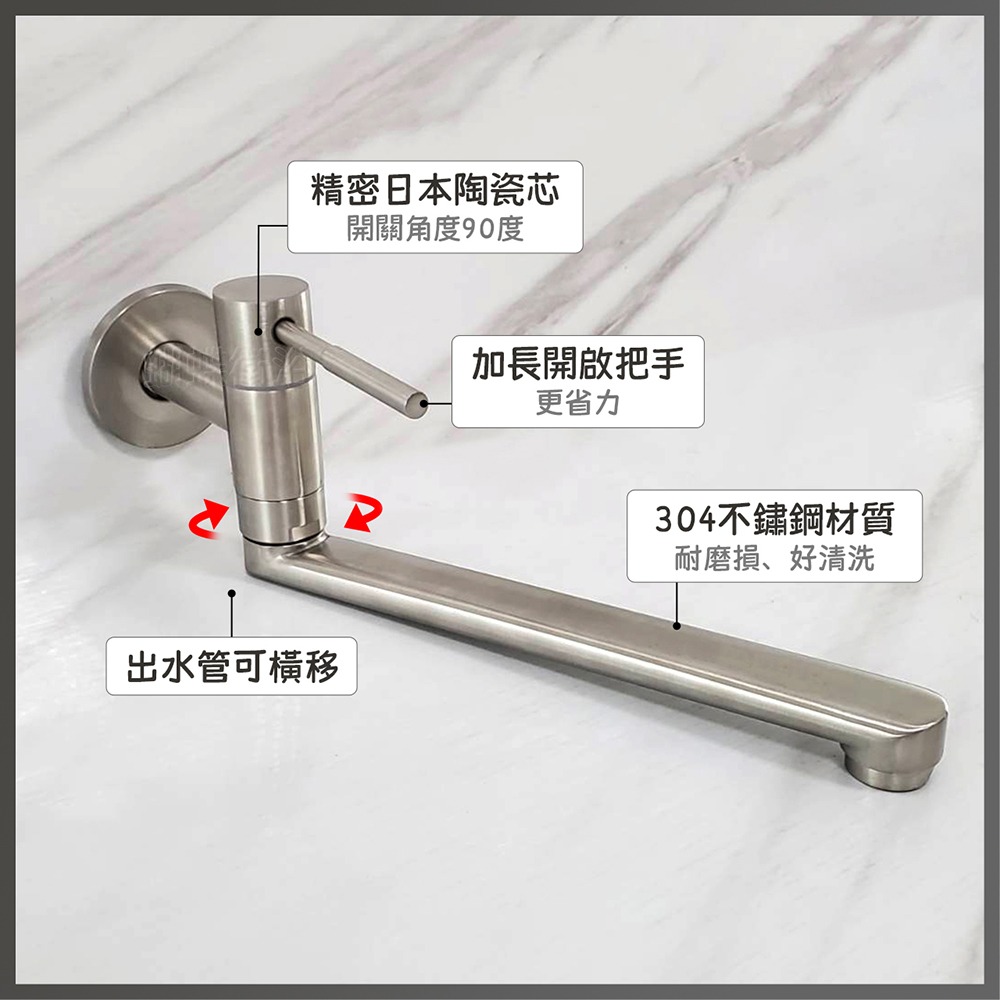 蝴蝶衛浴~304不鏽鋼【單冷自由栓】LF無鉛認證.無鉛無毒.出水管可左右移動.電腦數控車製.圓型時尚風-細節圖5