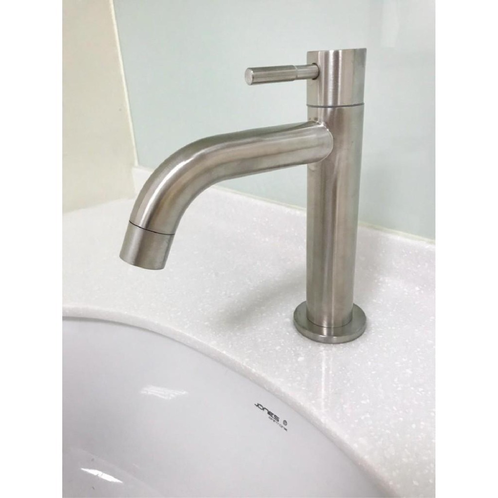 蝴蝶衛浴~304不鏽鋼【單孔面盆龍頭】4分精密陶瓷心.單冷水龍頭.獨立控制.90度開關.單孔龍頭.臉盆龍頭.下彎出水-細節圖3