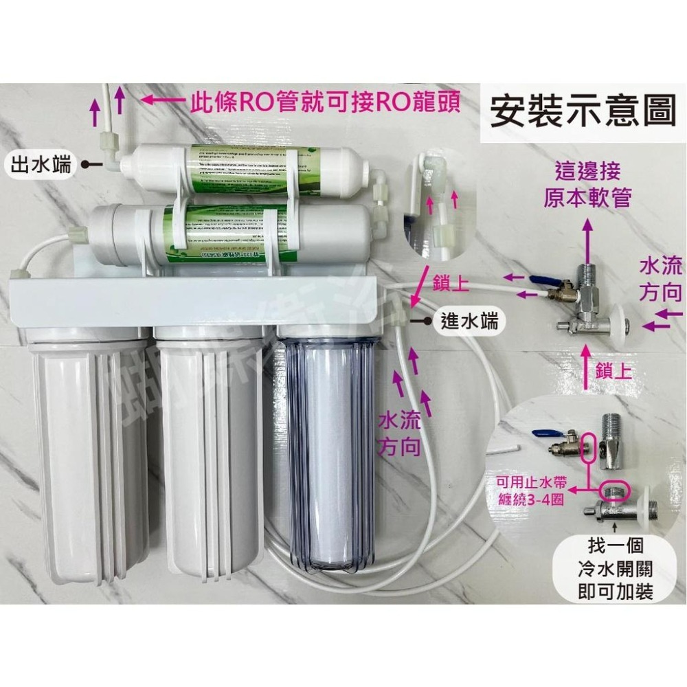 蝴蝶衛浴~【五道式 簡易過濾組】簡易型過濾.過濾水.淨水.加裝型過濾.自來水過濾器.水過濾器過濾器-細節圖5