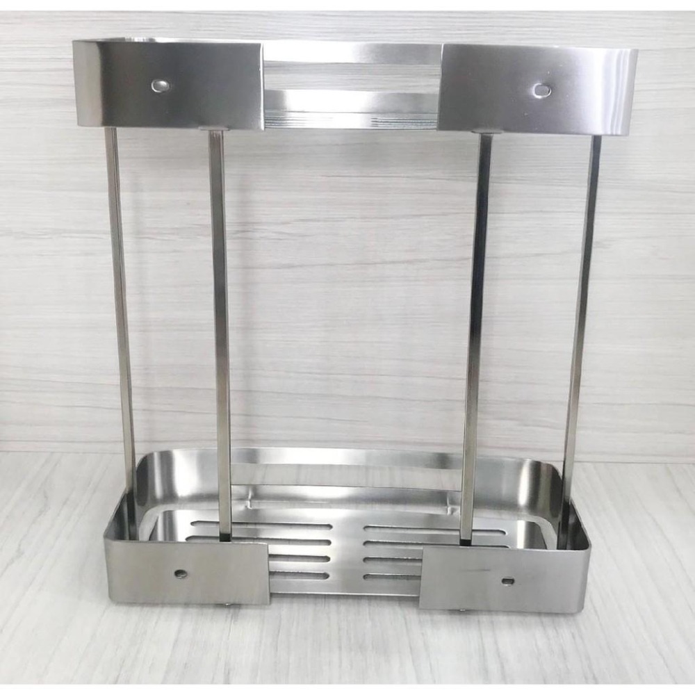 蝴蝶衛浴~【置物架】【鏤空通風設計】兩層置物架.白鐵置物架.304不鏽鋼置物架.雙層置物架.不銹鋼收納架.浴室置物架-細節圖6