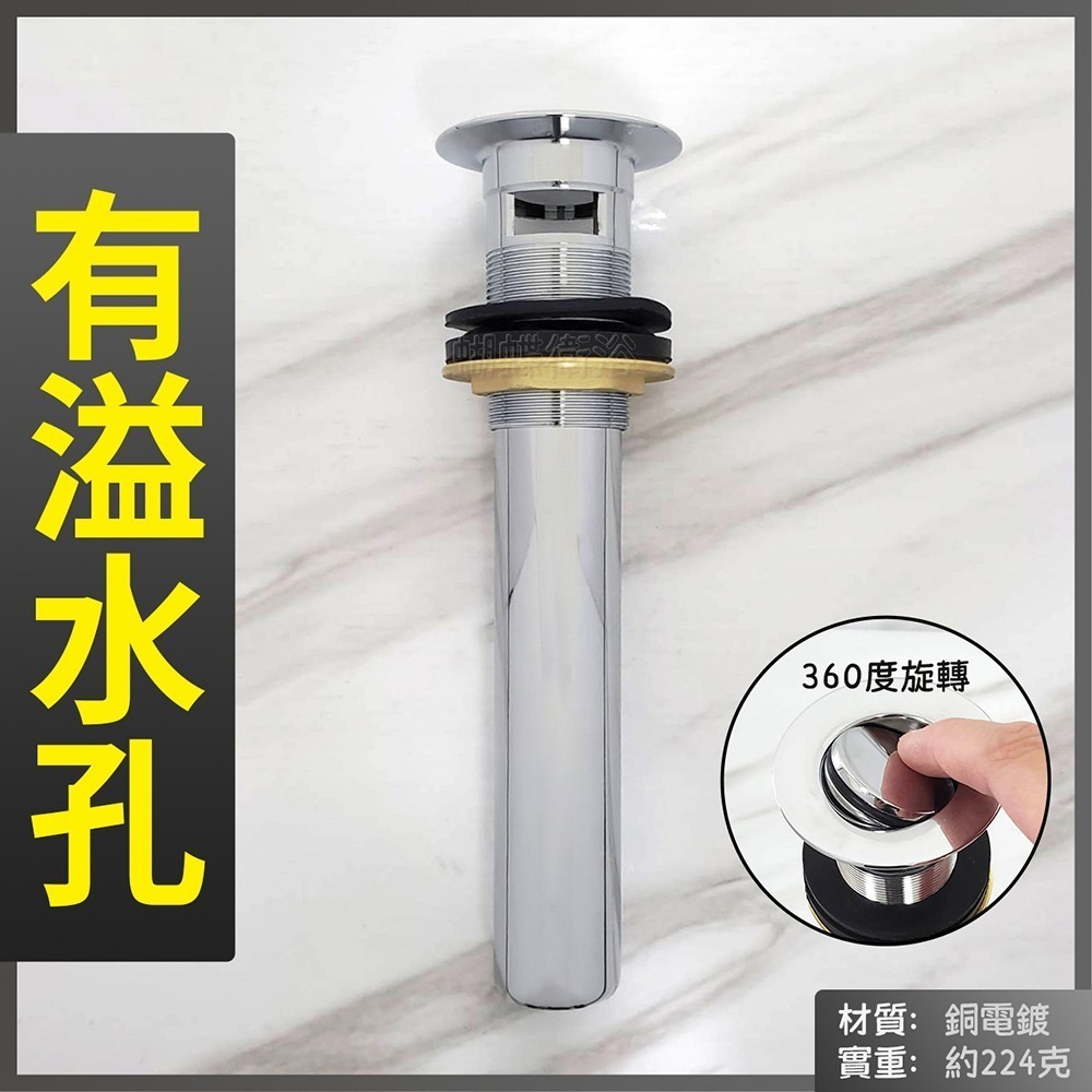 蝴蝶衛浴~【翻轉落水頭】旋轉落水頭.360度旋轉.排桿.旋轉切換即放水-細節圖5