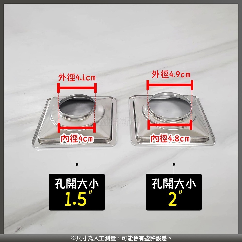 蝴蝶衛浴~304不鏽鋼【阿木師 9X9cm地排】台灣製造.不鏽鋼.ABS塑鋼水門.ST水門.1.5吋.2吋排水孔-細節圖4