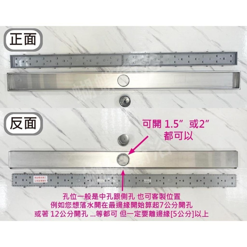 蝴蝶衛浴~【台製 可客訂尺寸】隱藏式地板落水頭.阿木師.複合式地排.地磚式落水頭.1.5吋.2吋排水孔-細節圖2