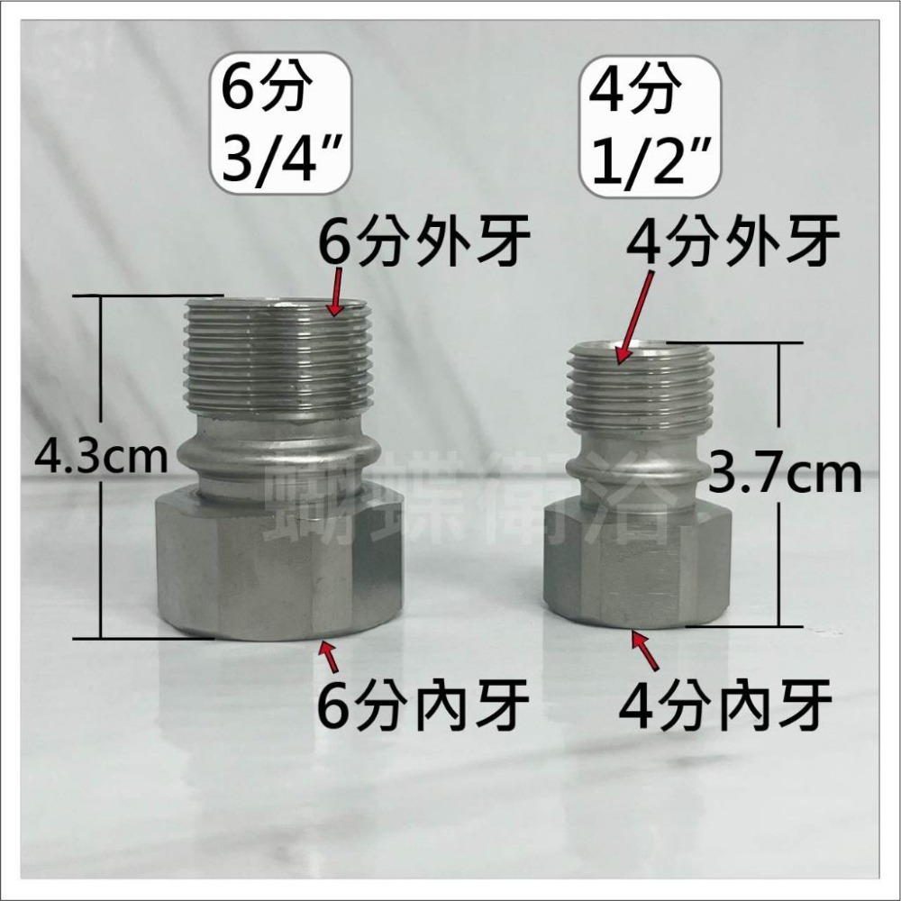 蝴蝶衛浴~【304材質 彎得好】可彎內外牙.內外牙.角度微調接頭.4分.6分.1/2”.3/4”.彎的好.台灣製-細節圖3