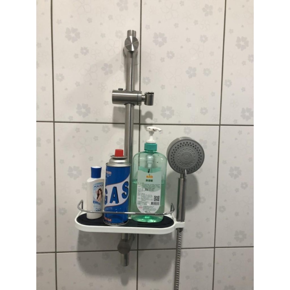蝴蝶衛浴~加裝置物架.可調式置物架.升降桿.25MM杆子可用.可放沐浴乳整合便利免鑽孔-細節圖4