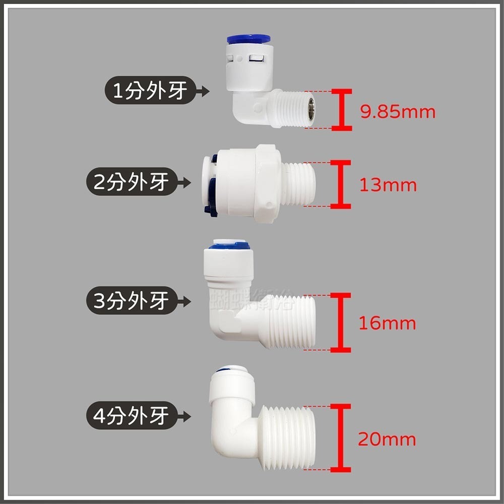 蝴蝶衛浴~【各式RO快接頭】RO管轉接頭.逆止閥.RO接頭.L彎接頭-細節圖5