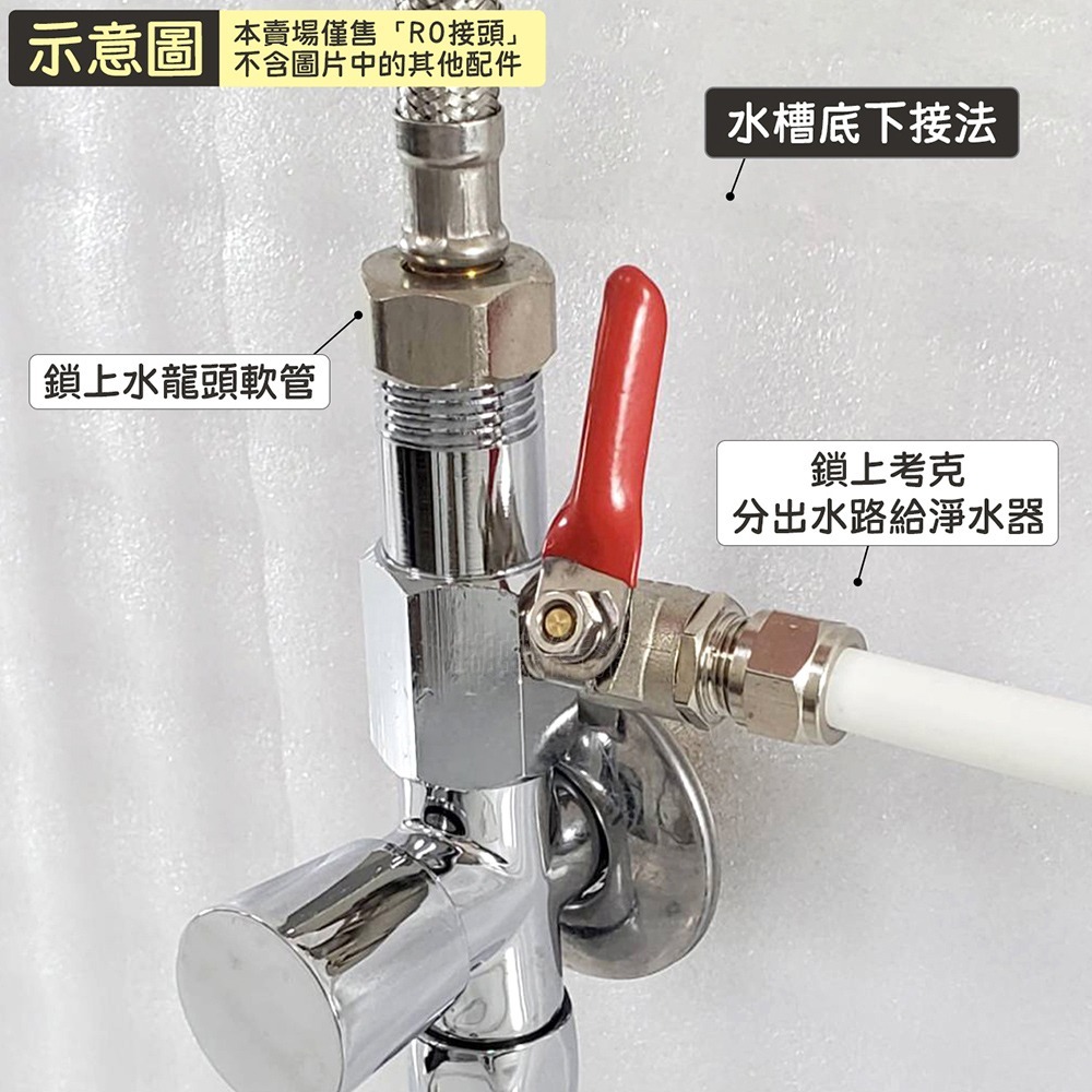 蝴蝶衛浴~【台製 4分RO接頭】有孔/無孔.加裝逆滲透接頭.逆滲透開關.逆滲透接頭-細節圖4