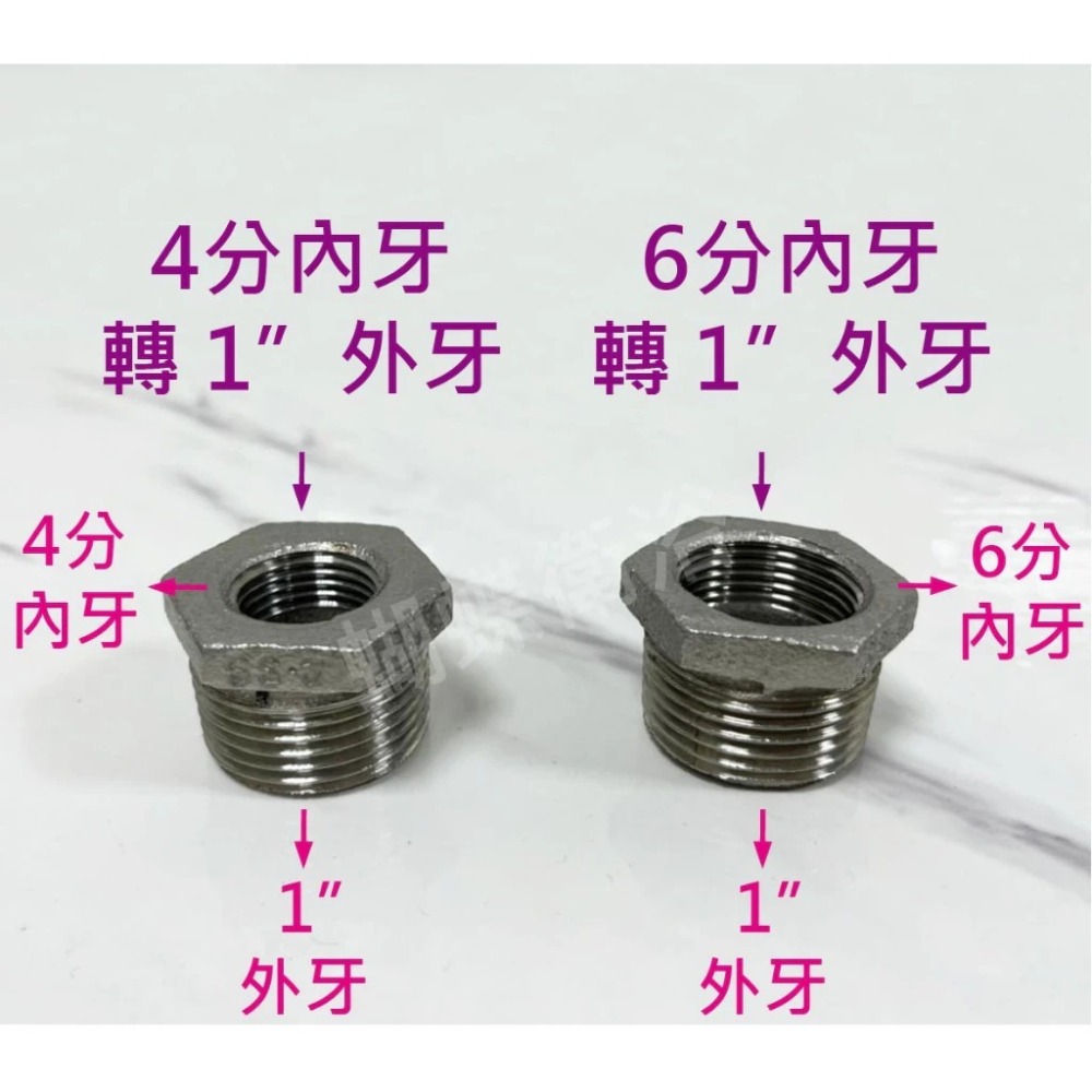 蝴蝶衛浴~不鏽鋼【ST卜申】台灣製造.4分內牙轉6分外牙.4分轉1＇＇6分轉1＇＇.1/2內牙轉3/4外牙.4轉6接頭-細節圖4