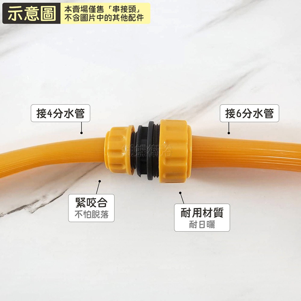 蝴蝶衛浴~【4分轉6分 水管串接頭】4對6串接.厚速管串接頭.水管連接頭.園藝配件-細節圖3