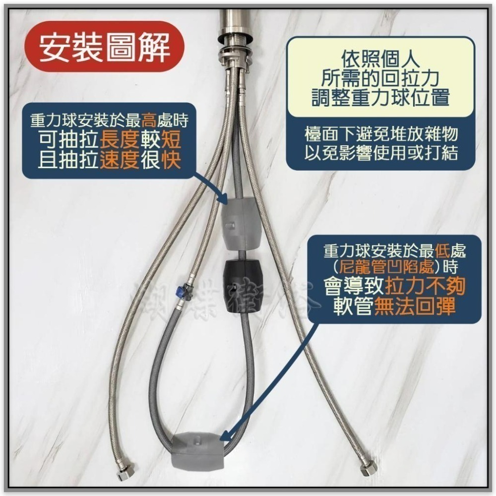 蝴蝶衛浴~304不鏽鋼【抽拉檯面龍頭】35芯.冷熱混合.活動式抽拉水龍頭.冷熱水龍頭.掛重式抽拉.三段出水-細節圖7