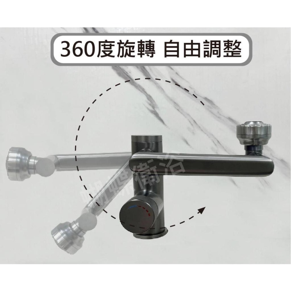蝴蝶衛浴~【單孔面盆龍頭】冷熱混合.溫度顯示大廣角水龍頭.360度多角度.旋轉型水龍頭.招財貓造型-細節圖4