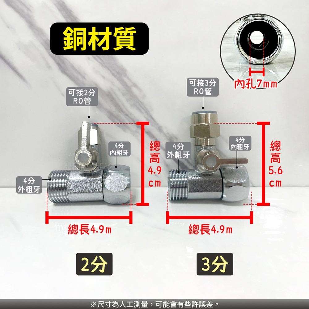 蝴蝶衛浴~【活動三通附開關】淨水器用.RO三通接頭.加裝逆滲透開關.一體成形RO電鍍球閥-細節圖2