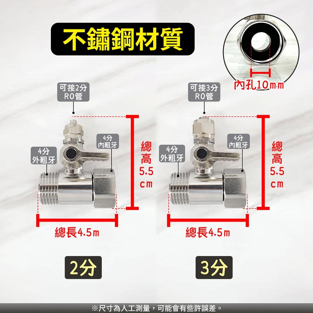 蝴蝶衛浴~【活動三通附開關】淨水器用.RO三通接頭.加裝逆滲透開關.一體成形RO電鍍球閥-細節圖3