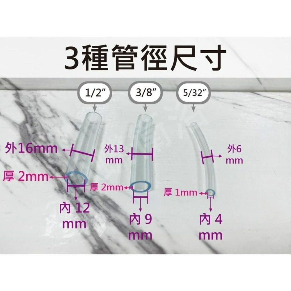 蝴蝶衛浴~【台灣製造 透明水管】打氣管.園藝水管.塑膠水管.3分管.5/32＂.水族水管.魚缸水管.冷氣管-細節圖2