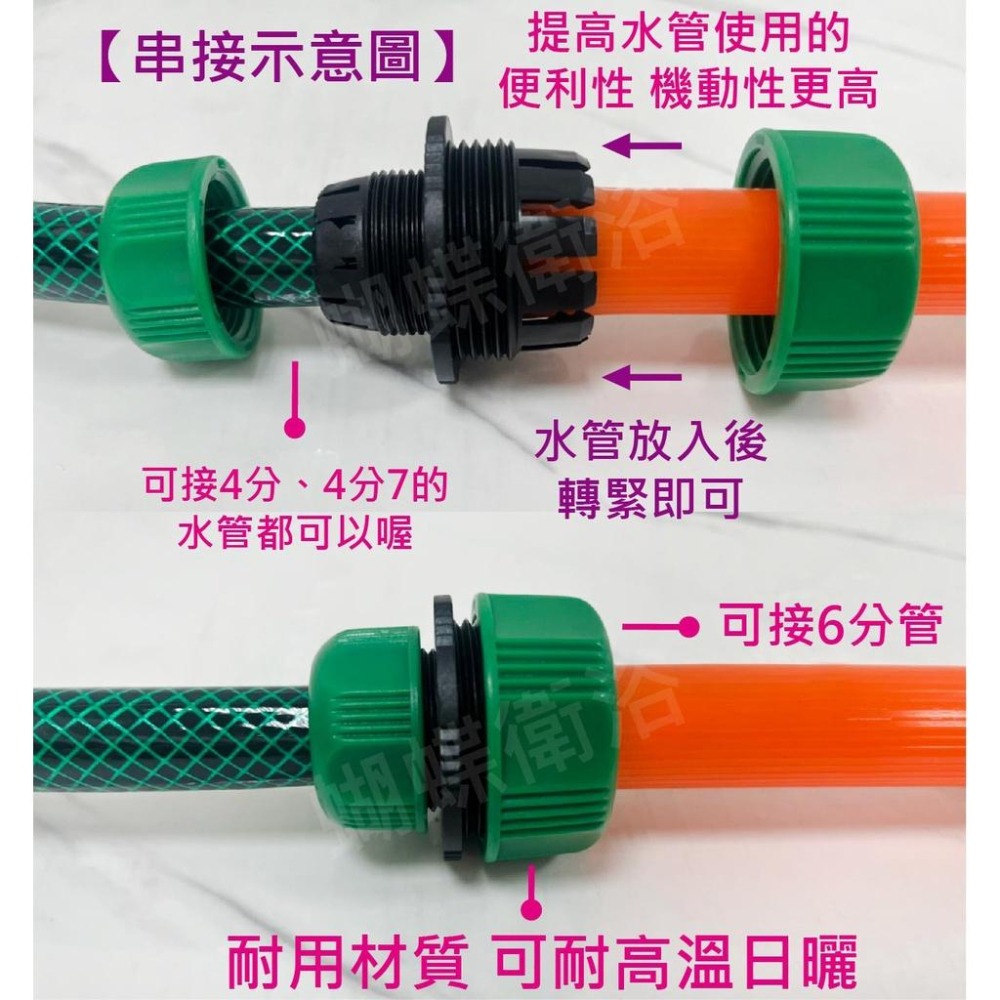 蝴蝶衛浴~【台灣製造 4對6串接】後速管串接頭.水管連接頭.4對6分水管串接頭.園藝接頭.水管串接.mit.水管延長接頭-細節圖2