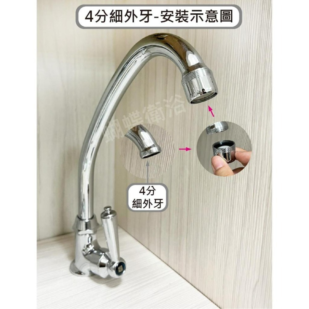 蝴蝶衛浴~【省水標章認證 兩款出水口】花灑出水.柱狀灑水.出水口.水龍頭接頭.出水頭.M24細牙.M22細牙-細節圖4