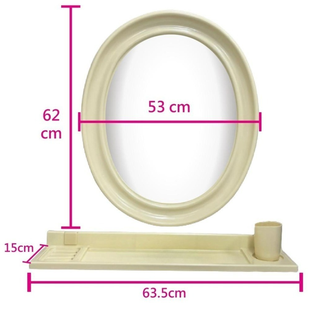蝴蝶衛浴~【台灣製造 美觀大方 圓形鏡】浴室鏡子.廁所鏡子.化妝鏡.浴鏡.壁掛化妝鏡.壁掛鏡子.塑膠鏡子.鏡子平台-細節圖2