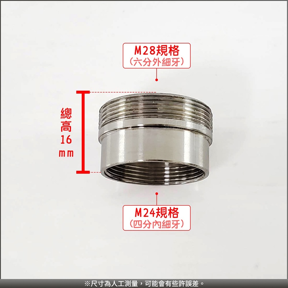 蝴蝶衛浴~304不鏽鋼【轉接頭(6分轉4分)】浴室水龍頭前端轉接頭.M28轉M24.6轉4-細節圖2