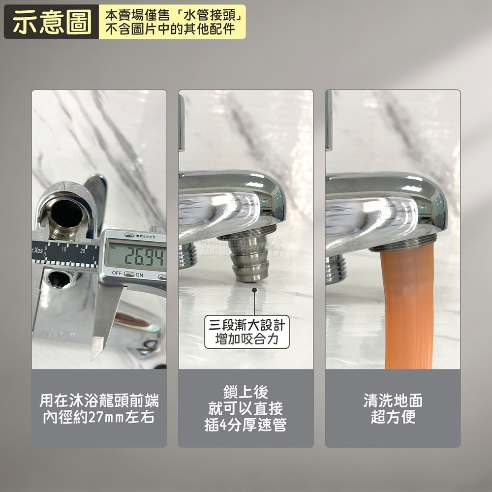 蝴蝶衛浴~【304不鏽鋼 六分厚速管接頭】6分水管接頭.28mm出水口轉水管用.六分外細牙-細節圖3
