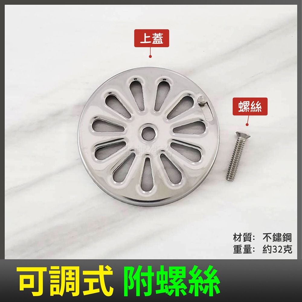 蝴蝶衛浴~【專利 地板上蓋7.5CM】地板落水頭-規格圖6