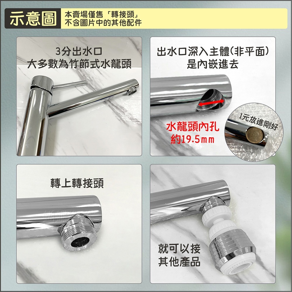 蝴蝶衛浴~【內崁3分出水口轉接頭】3分加長轉接頭.3分外牙轉4分外牙轉接頭-細節圖3