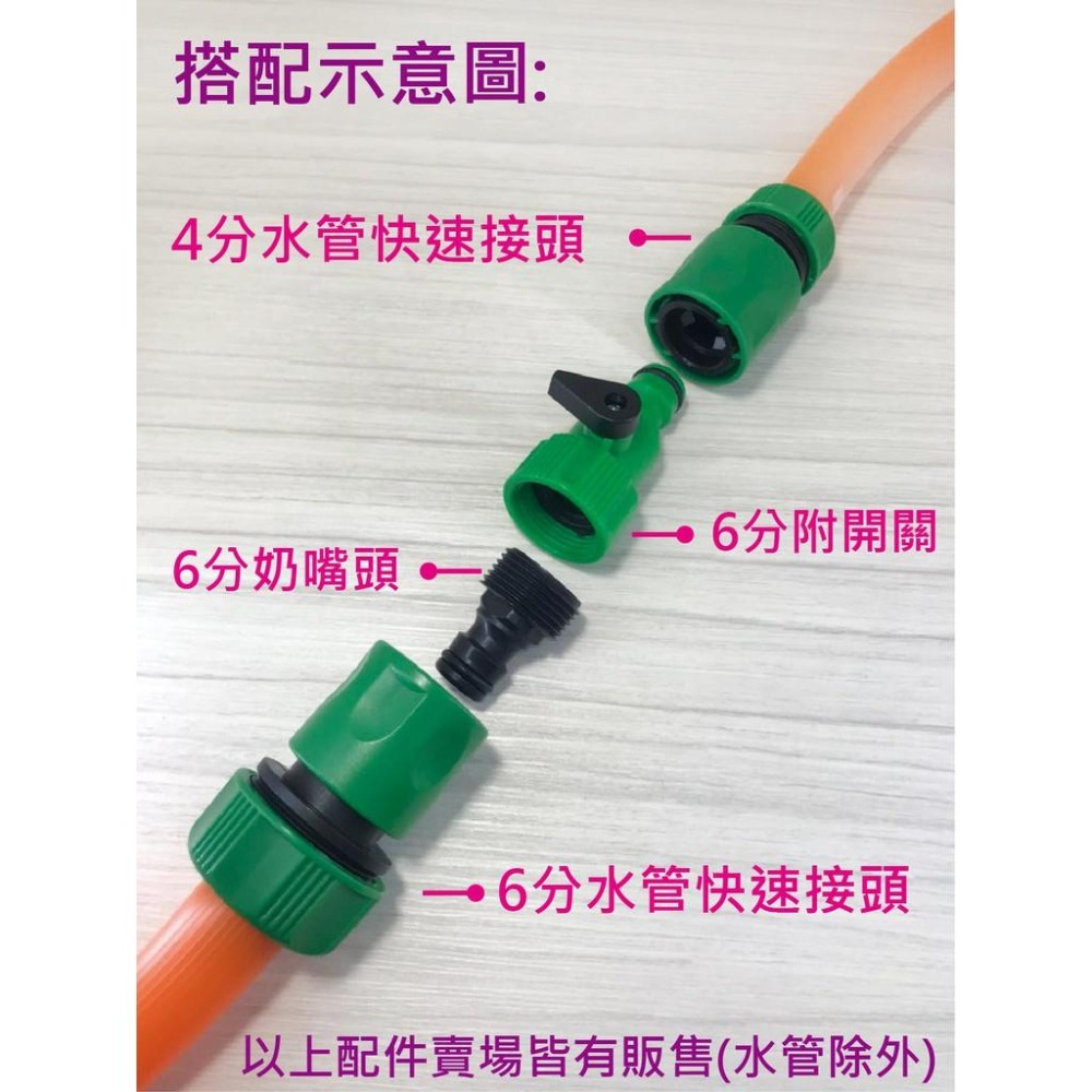 蝴蝶衛浴~台灣製.6轉4分附開關奶嘴接頭.水管接頭.塑料快速接頭.水龍頭接頭.快速接頭.奶嘴-細節圖4