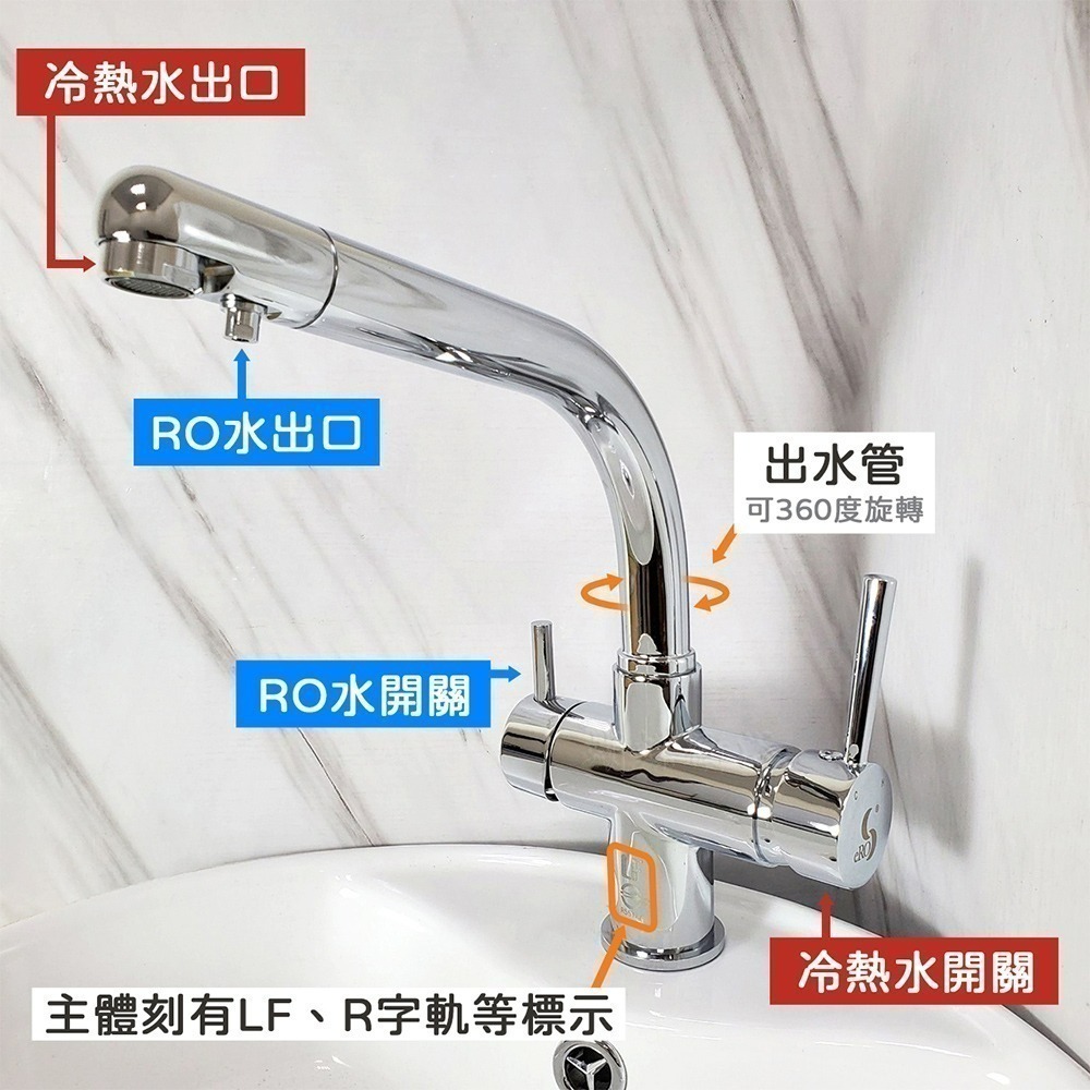 蝴蝶衛浴~【無鉛廚房龍頭】台灣製造.HK-2107.省水標章.LF無鉛認證.RO三用-細節圖3
