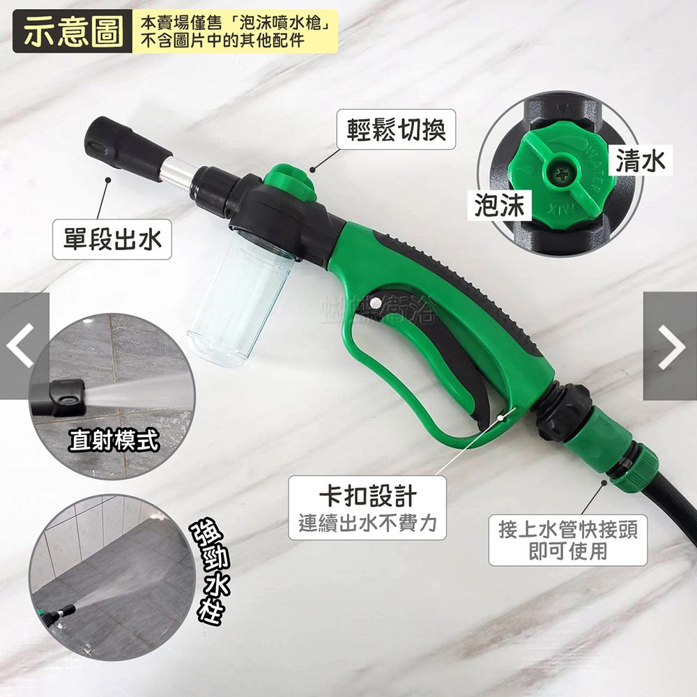 蝴蝶衛浴~台灣製造【泡沫噴水槍】泡沫+水槍雙功能.省力卡扣.洗車神器.泡沫噴槍.家用.花園.園藝-細節圖3