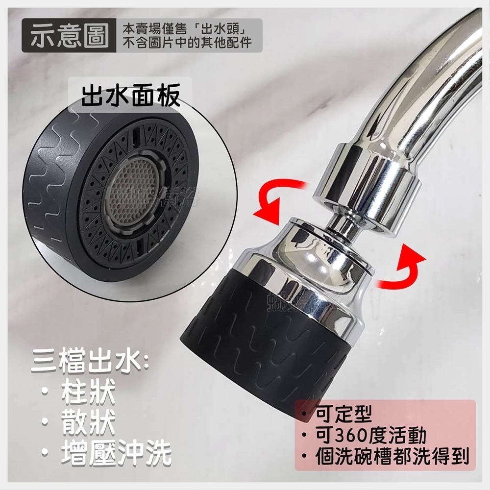 蝴蝶衛浴~【三檔式出水頭】內外牙細牙皆可.M24 M22.水龍頭萬向延伸器.起波器.龍頭出水口.出水噴頭.三段出水-細節圖4