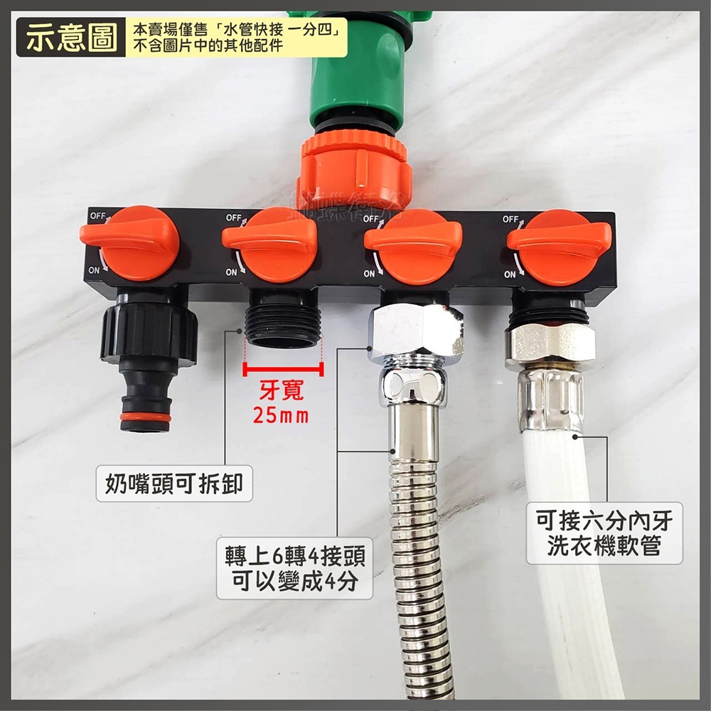 蝴蝶衛浴~【水管快接 1分4】水管快速接頭.水龍頭接頭.園藝灌溉.奶嘴頭.分水器-細節圖5