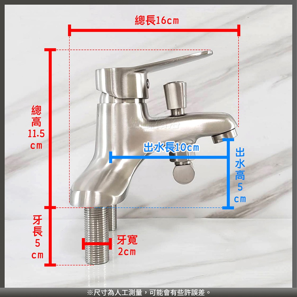 蝴蝶衛浴~304不鏽鋼【雙孔兩用龍頭】40芯.冷熱混合.沐浴+洗手兩功能.雙孔附沐浴.雙孔面盆水龍頭-細節圖2