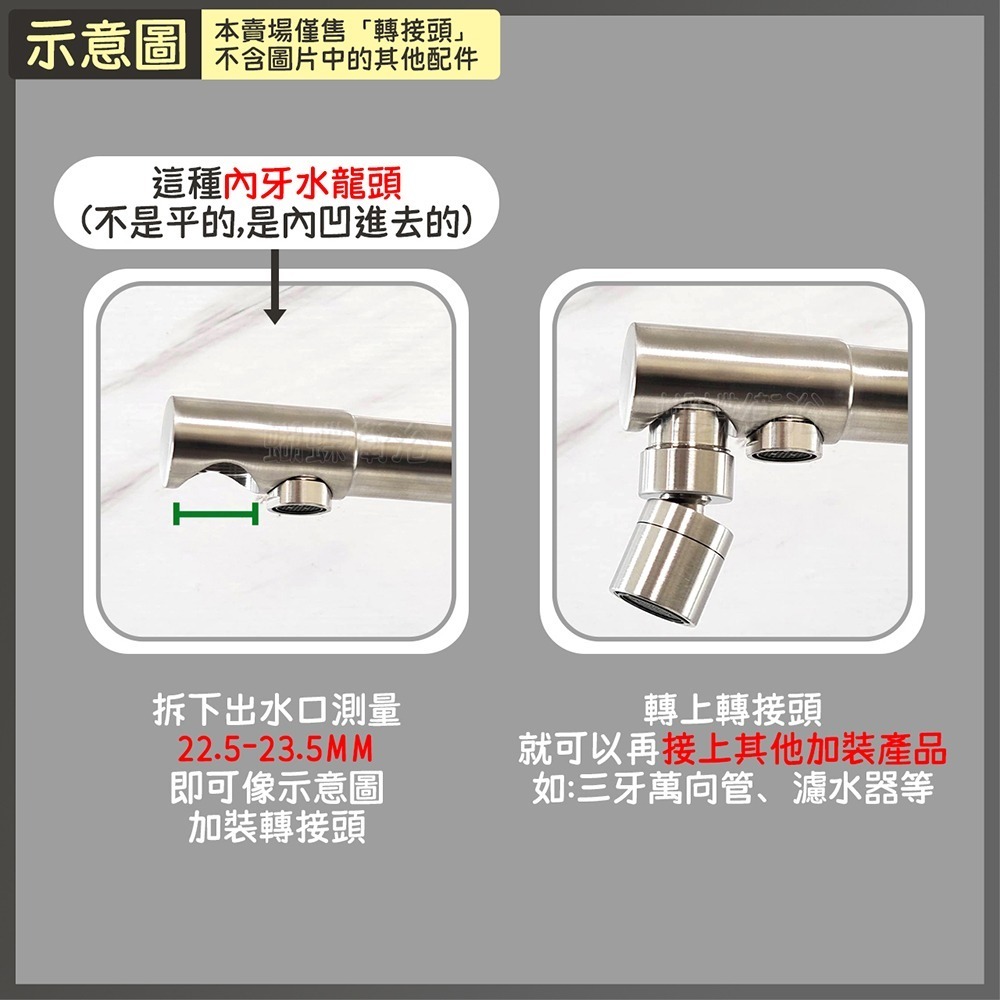 蝴蝶衛浴~304不鏽鋼【M22轉M24 轉接頭】水龍頭轉接頭.加長轉接頭.出水口用-細節圖3