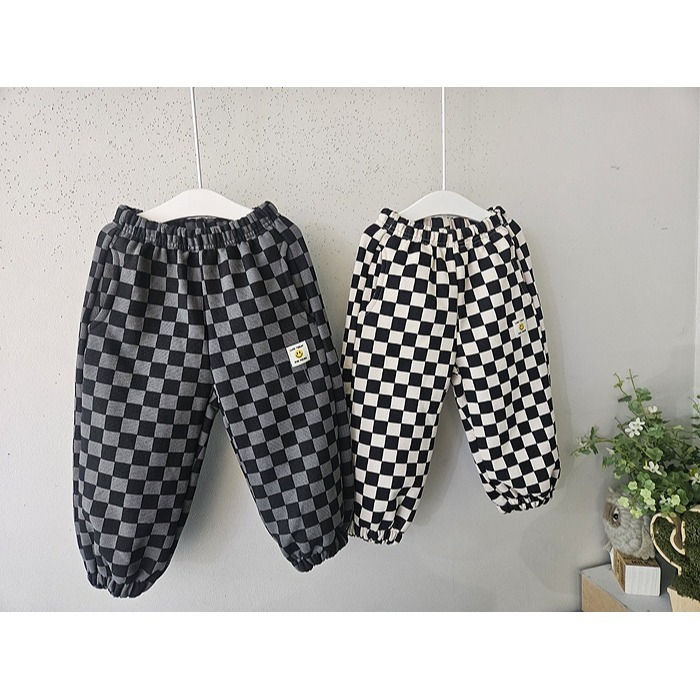 河馬嘟嘟#韓國童裝#每天都想穿~棋盤格棉褲(預購)-細節圖7